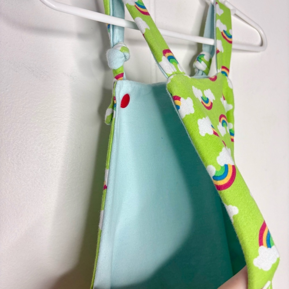 🌈 Handmade Rainbow Dungarees Jumpsuit One Piece Jersey Soft Comfy Kid’s Size 2T - Picture 6 of 6